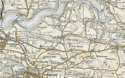 Old map of Cosheston in 1901-1912
