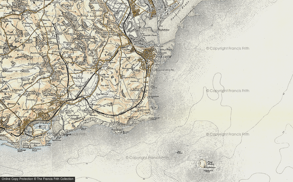 Old Map of Cosmeston, 1899-1900 in 1899-1900