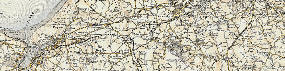Old map of Coswinsawsin in 1900