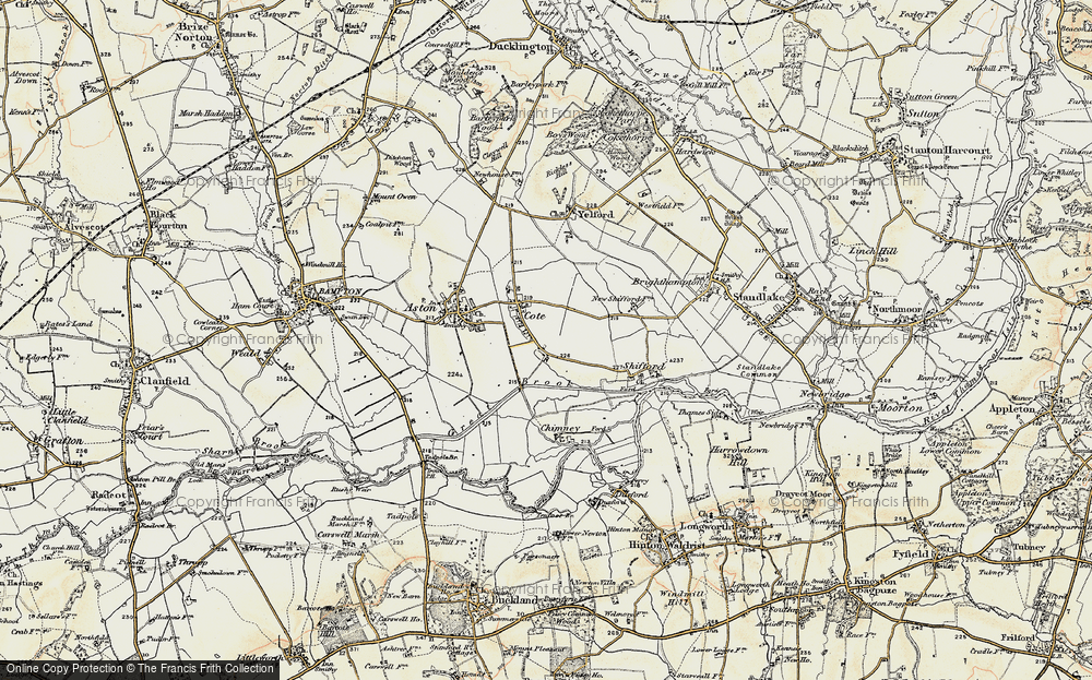 Old Map of Historic Map covering Shifford Lock in 1897-1899
