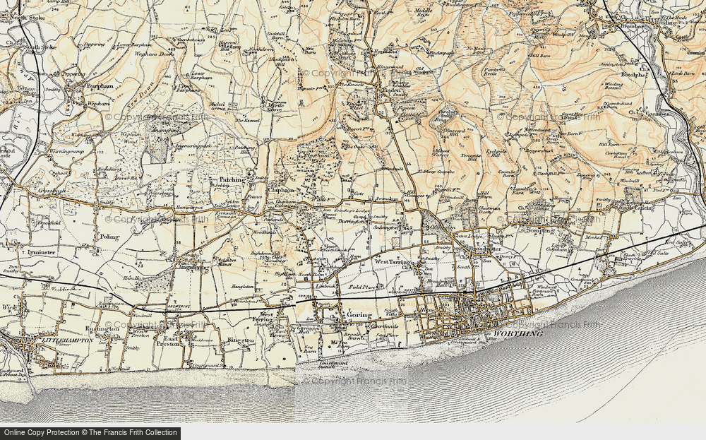 Old Map of Historic Map covering Castle Goring in 1898