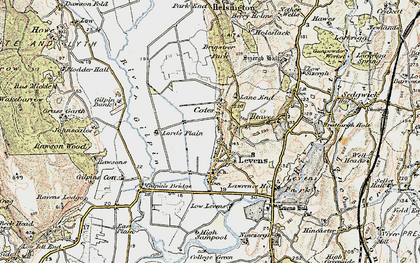 Old map of Levens Moss in 1903-1904
