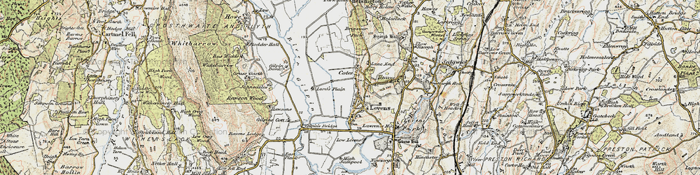 Old map of Levens Moss in 1903-1904