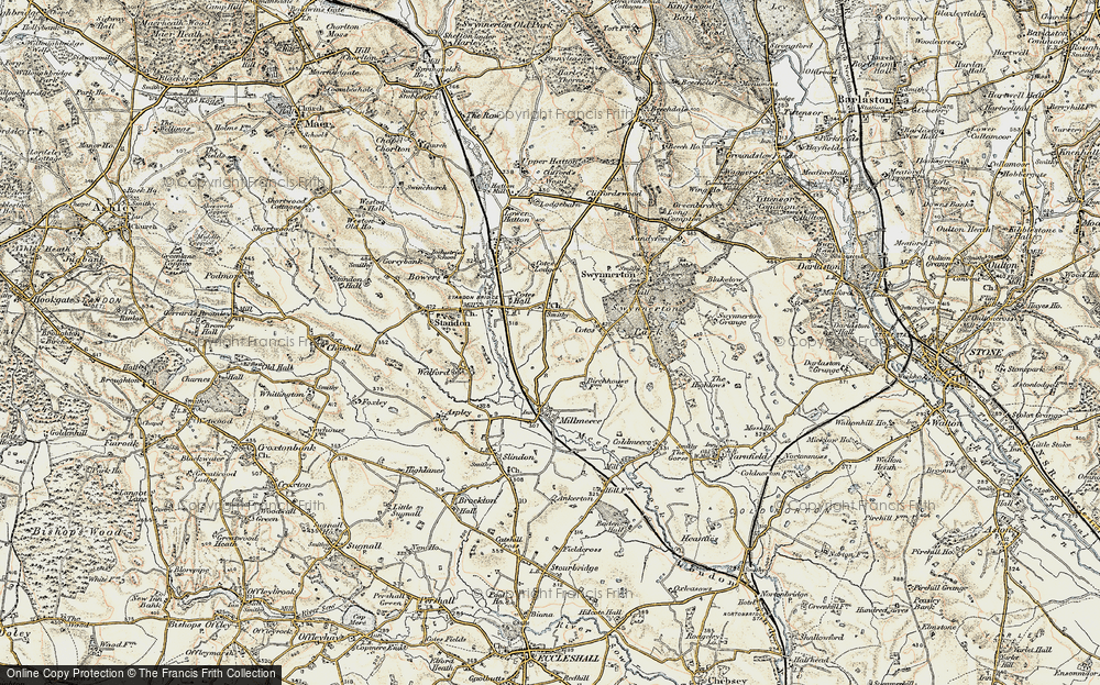 Old Map of Cotes Heath, 1902 in 1902