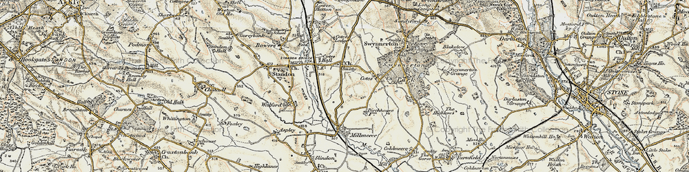 Old map of Cotes Heath in 1902