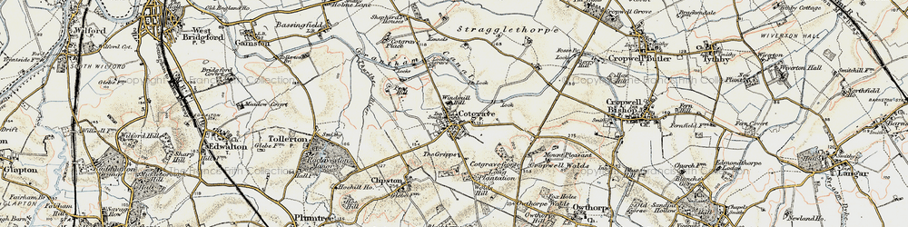 Old map of Cotgrave in 1902-1903