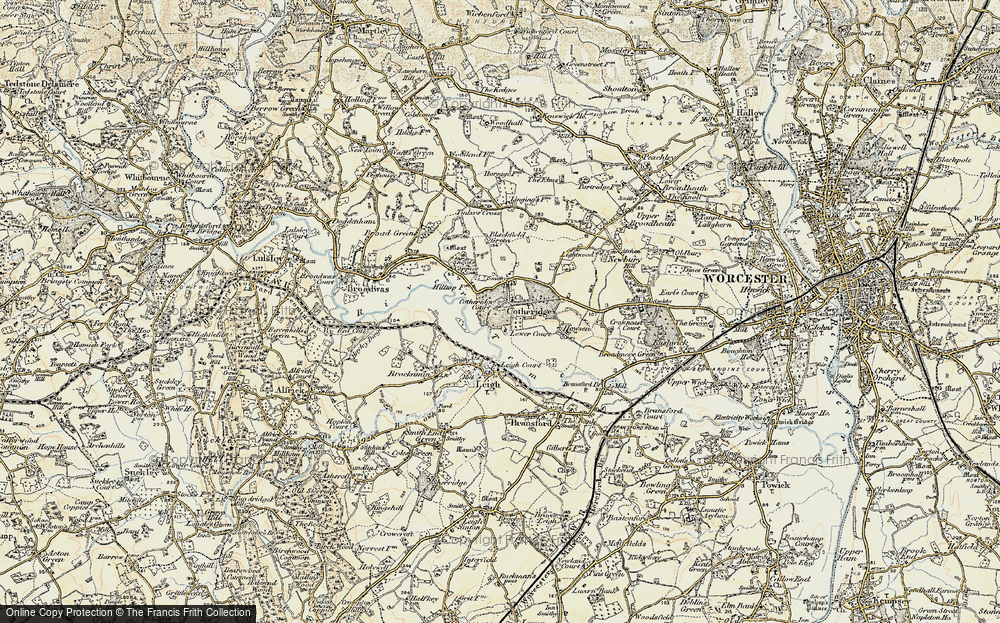 Old Map of Historic Map covering Blackfield Green in 1899-1902