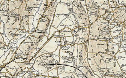 Old map of Cotleigh in 1898-1900