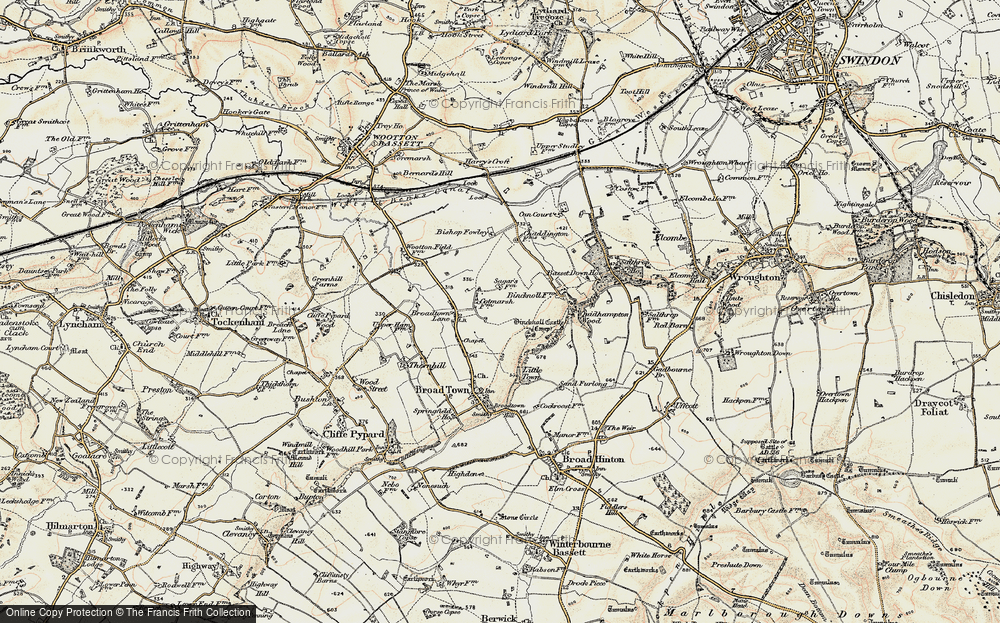 Old Map of Historic Map covering Bincknoll Castle in 1898-1899