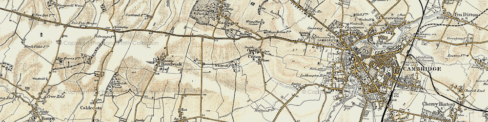 Old map of Coton in 1899-1901
