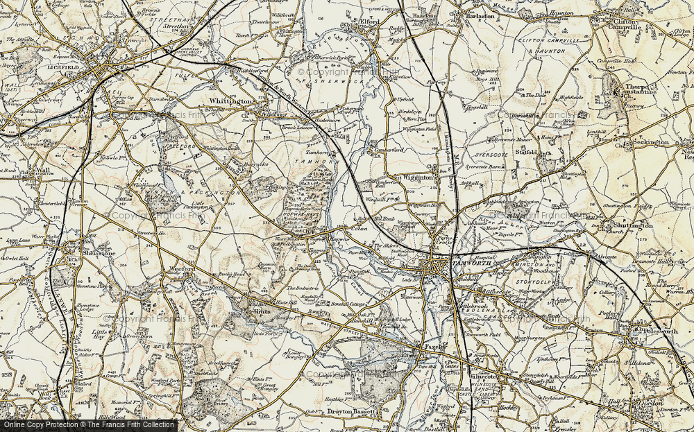 Old Map of Coton, 1901-1902 in 1901-1902