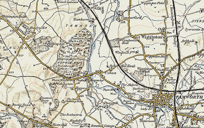 Old map of Coton in 1901-1902