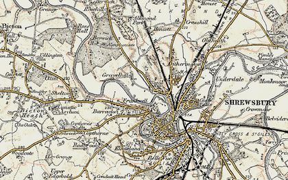 Old map of Coton Hill in 1902
