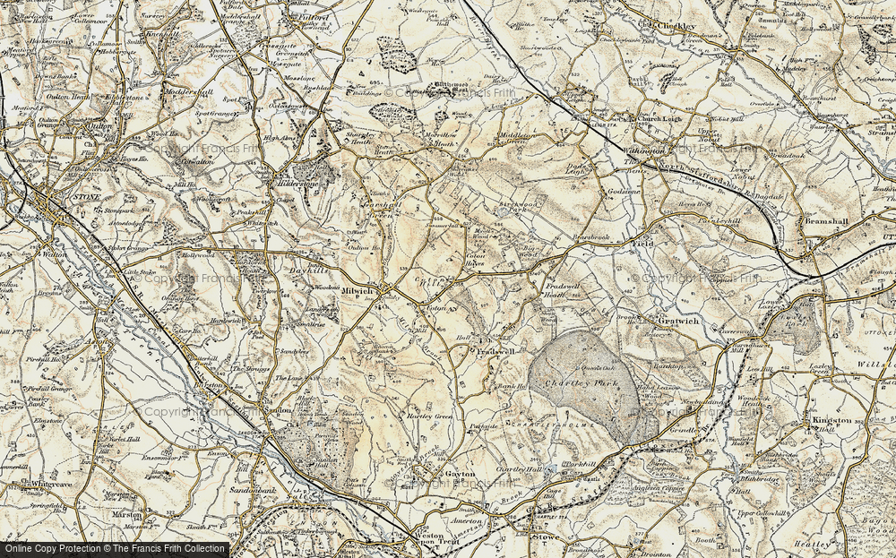 Old Map of Coton Hill, 1902 in 1902