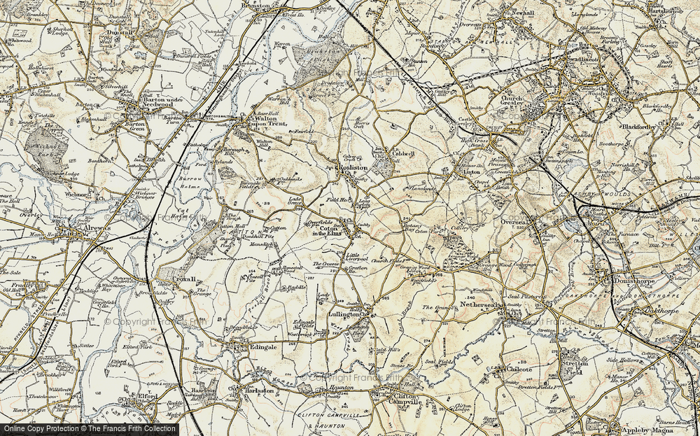 Old Map of Coton in the Elms, 1902 in 1902