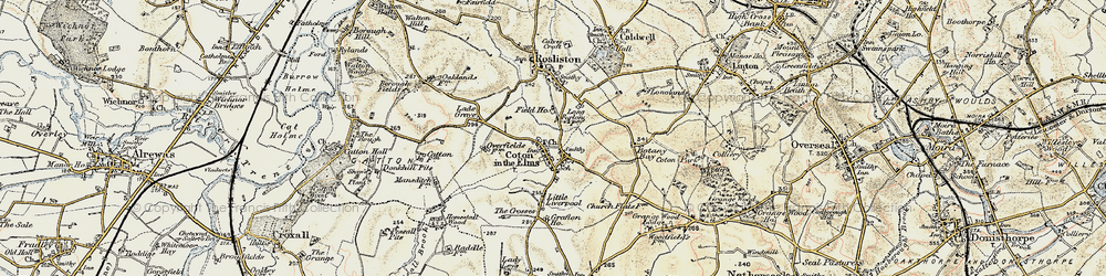 Old map of Coton in the Elms in 1902