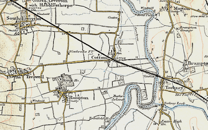 Old map of Cottam in 1902-1903