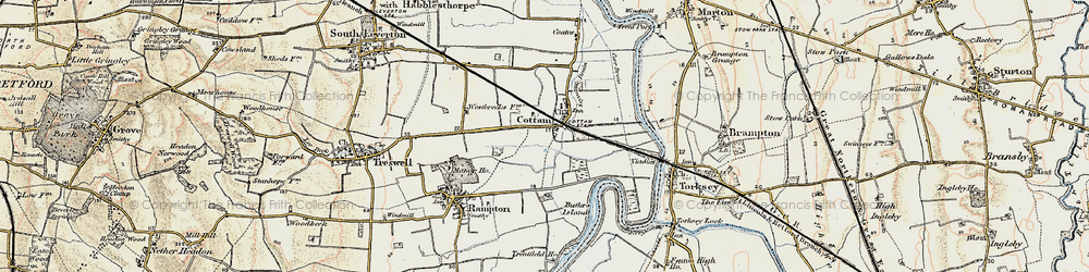 Old map of Cottam in 1902-1903