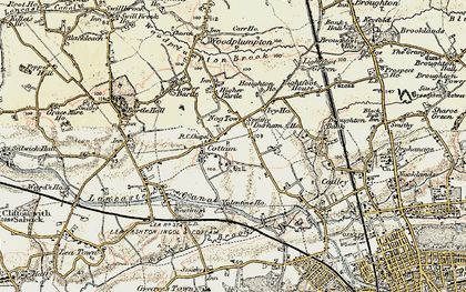 Old map of Cottam in 1903