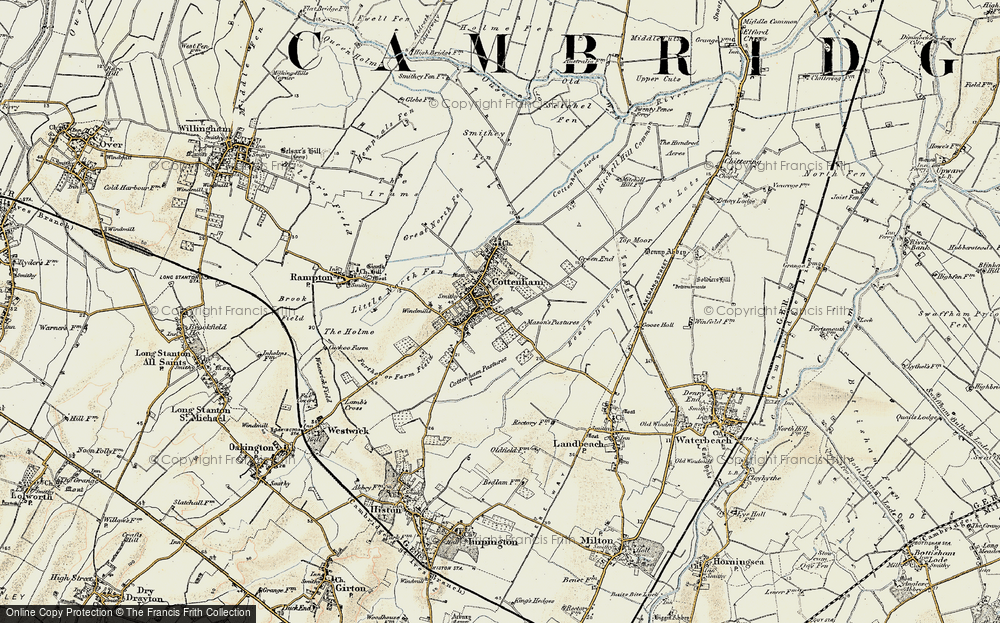 Old Map of Cottenham, 1901 in 1901