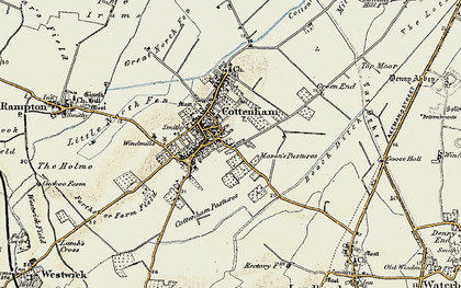 Old map of Cottenham in 1901