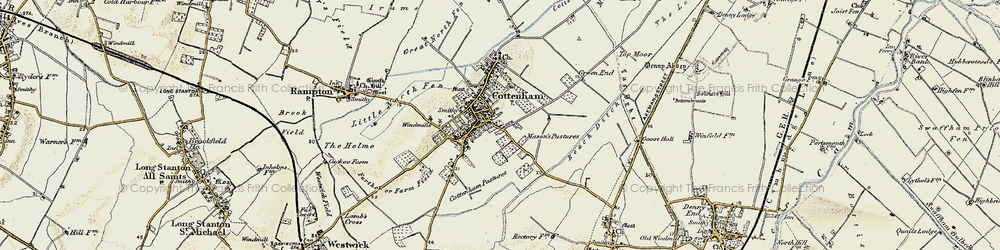 Old map of Cottenham in 1901