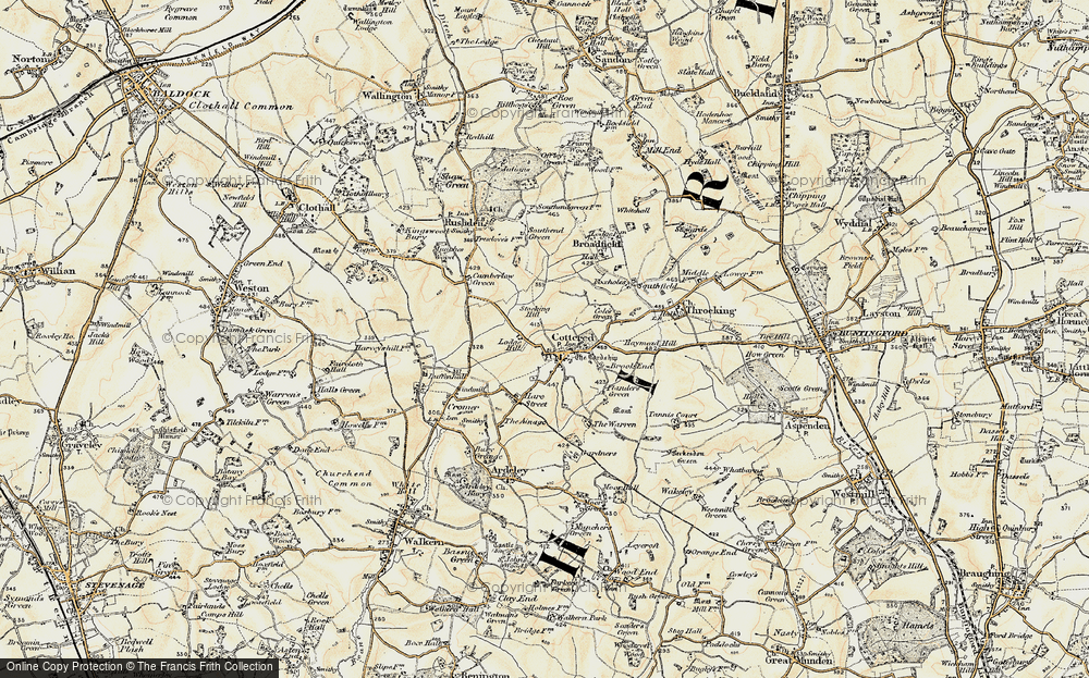 Old Map of Cottered, 1898-1899 in 1898-1899
