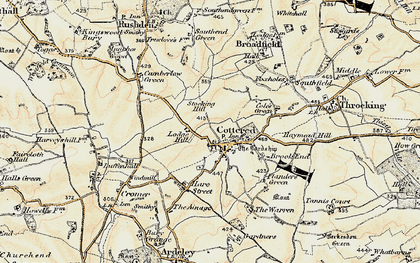 Old map of Cottered in 1898-1899
