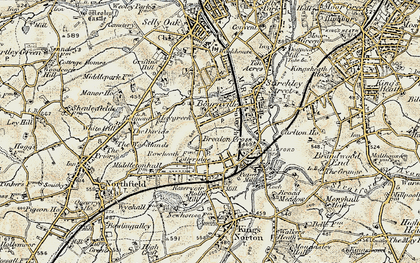 Old map of Cotteridge in 1901-1902