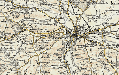 Old map of Cotteylands in 1898-1900
