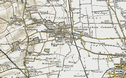 Old map of Cottingham in 1903-1908