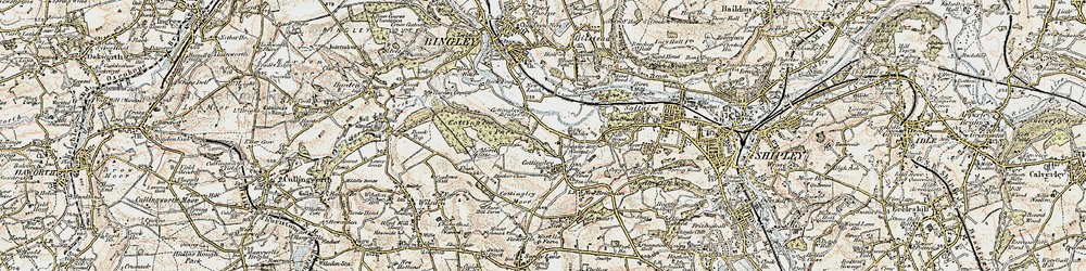 Old map of Cottingley in 1903-1904