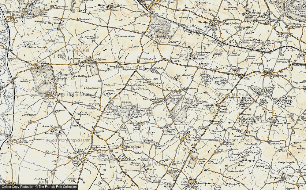 Old Map of Cottisford, 1898-1899 in 1898-1899