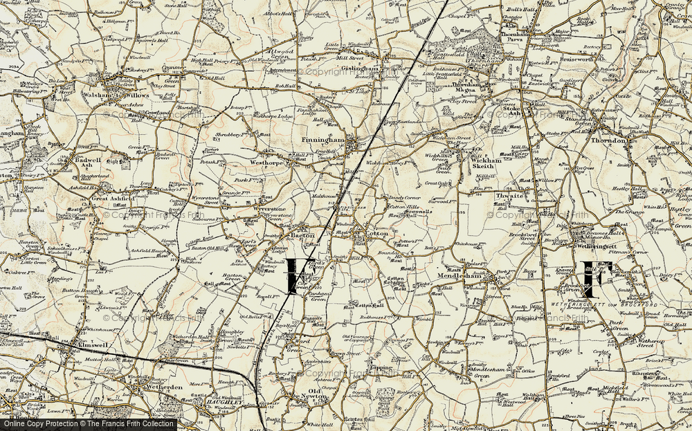 Old Map of Cotton, 1901 in 1901