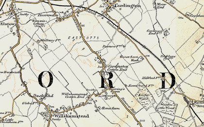 Old map of Cotton End in 1898-1901