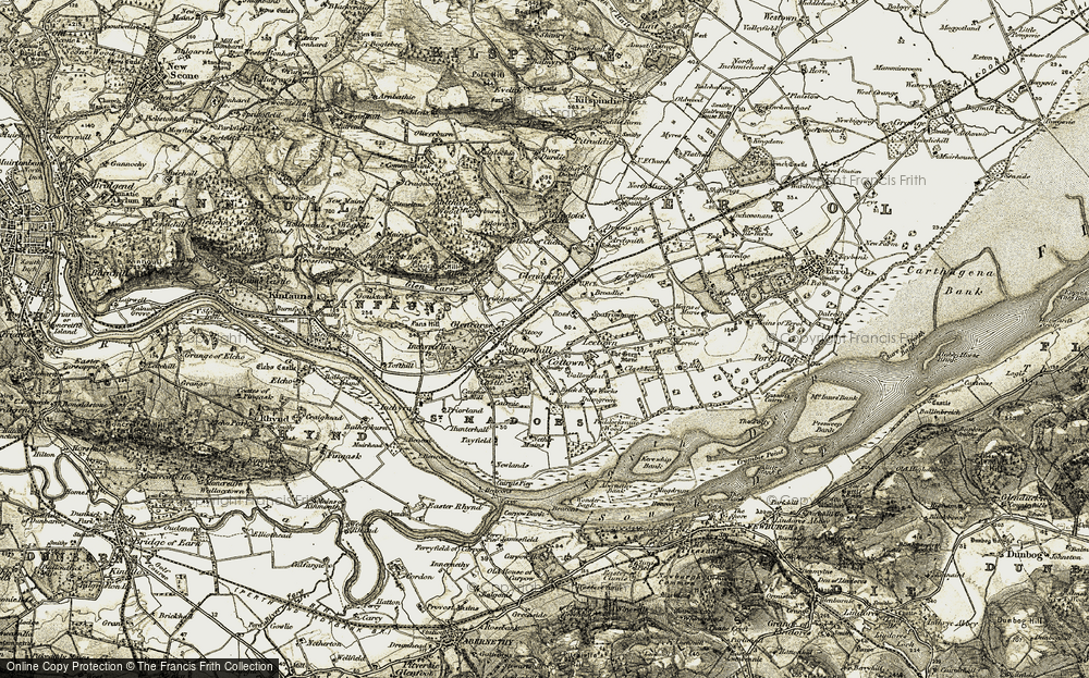 Old Map of Cottown, 1906-1908 in 1906-1908