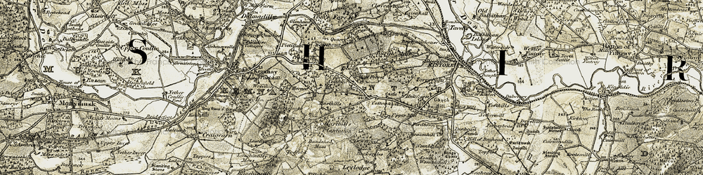 Old map of Cottown in 1909-1910