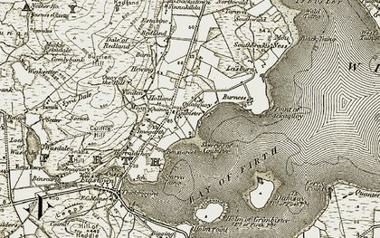 Old map of Bay of Firth in 1911-1912