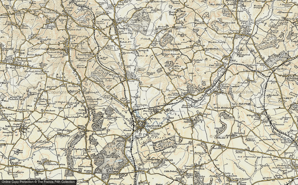 Old Map of Coughton Fields, 1899-1902 in 1899-1902