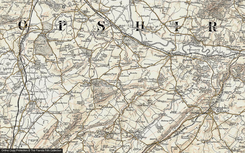 Old Map of Coundmoor, 1902 in 1902