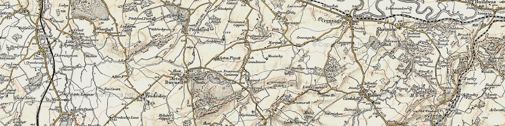 Old map of Evenwood in 1902