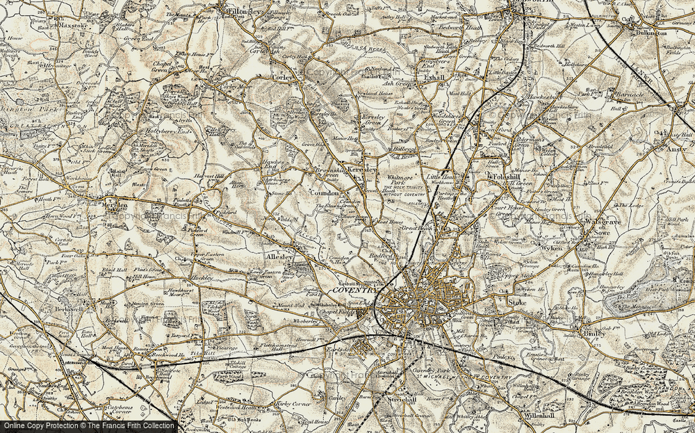 Old Map of Coundon, 1901-1902 in 1901-1902