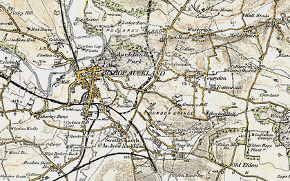 Old map of Coundongate in 1903-1904