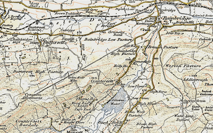 Old map of Countersett in 1903-1904
