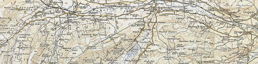 Old map of Bainbridge High Pasture in 1903-1904