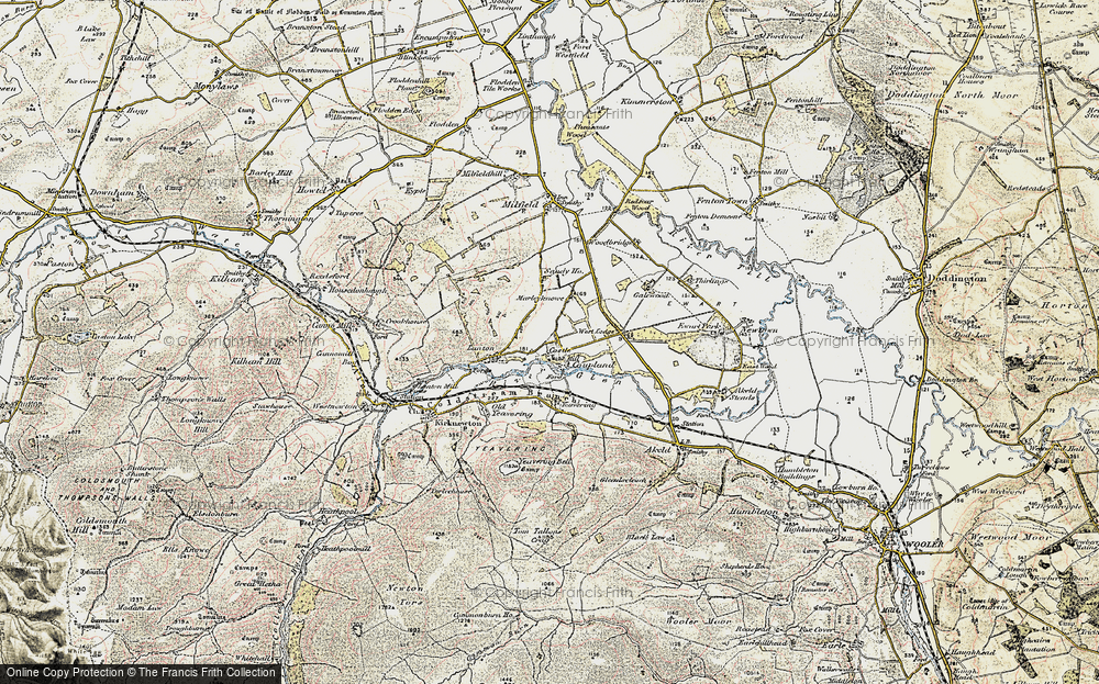 Old Map of Historic Map covering Lanton in 1901-1903