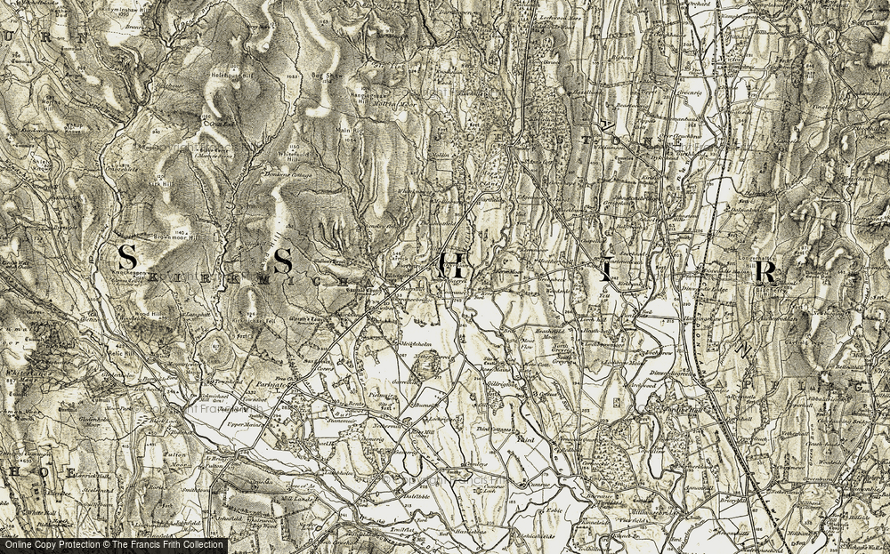 Old Map of Historic Map covering Burrenrig in 1901-1905