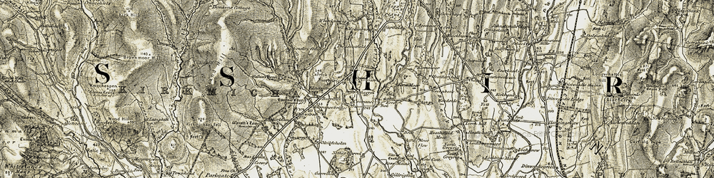 Old map of Burrenrig in 1901-1905