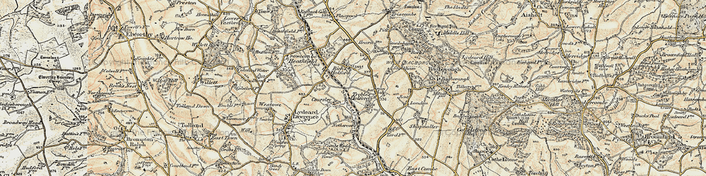 Old map of Coursley in 1898-1900