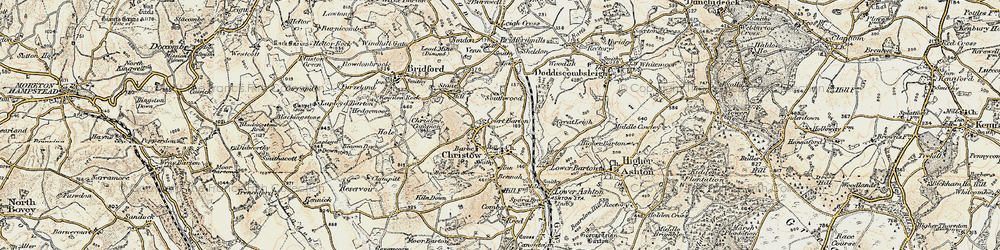Old map of Court Barton in 1899-1900